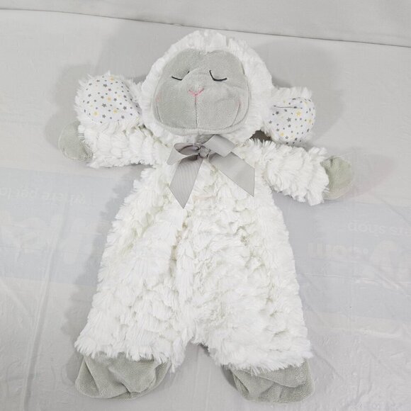 Baby Ganz Sleepy Sheep Flat-A-Pat 16” White Security Cuddle Blanket Lamb Lovey - Picture 7 of 12